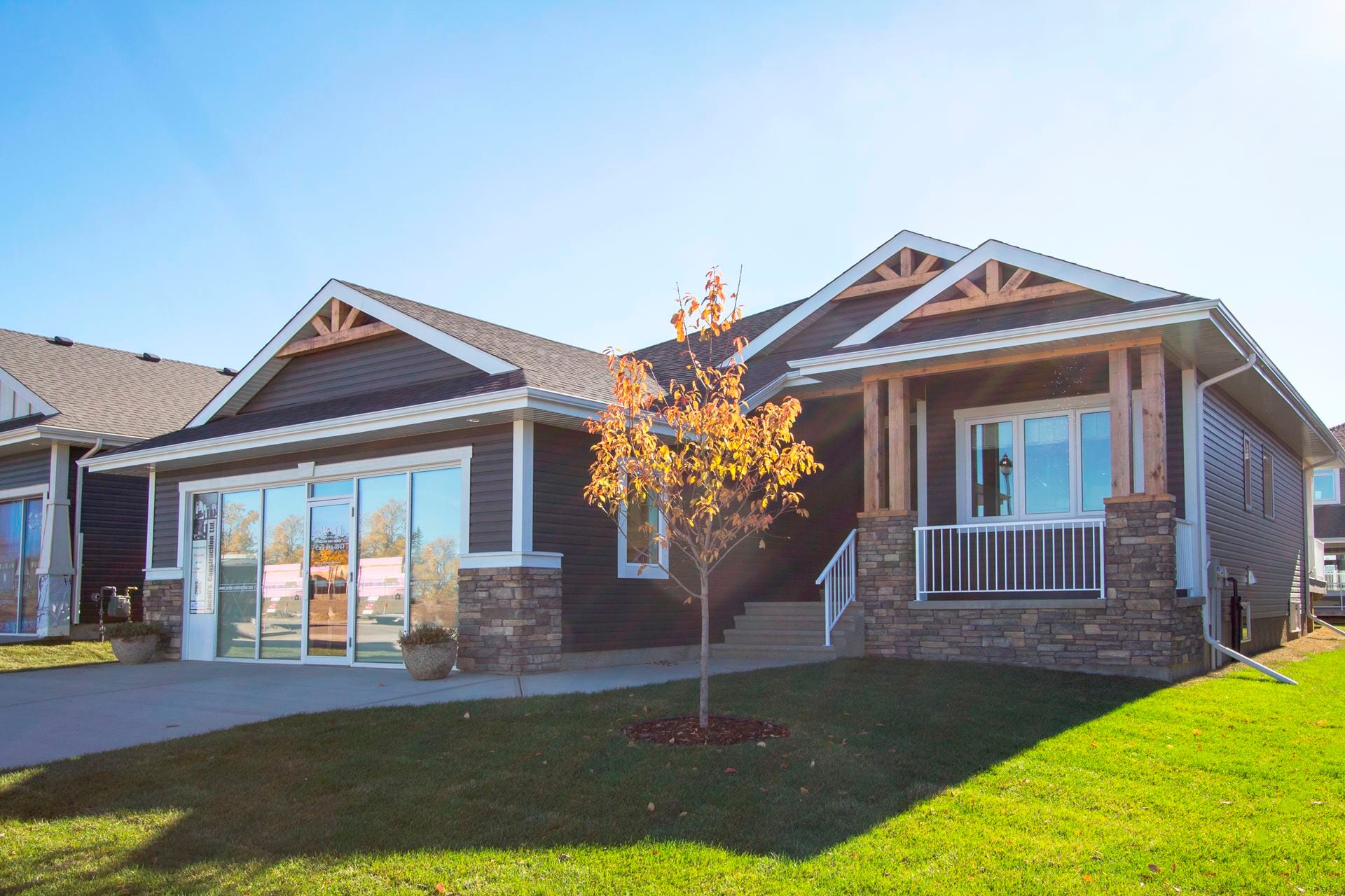 A finished custom home built by Jacob's Construction in the Leduc area